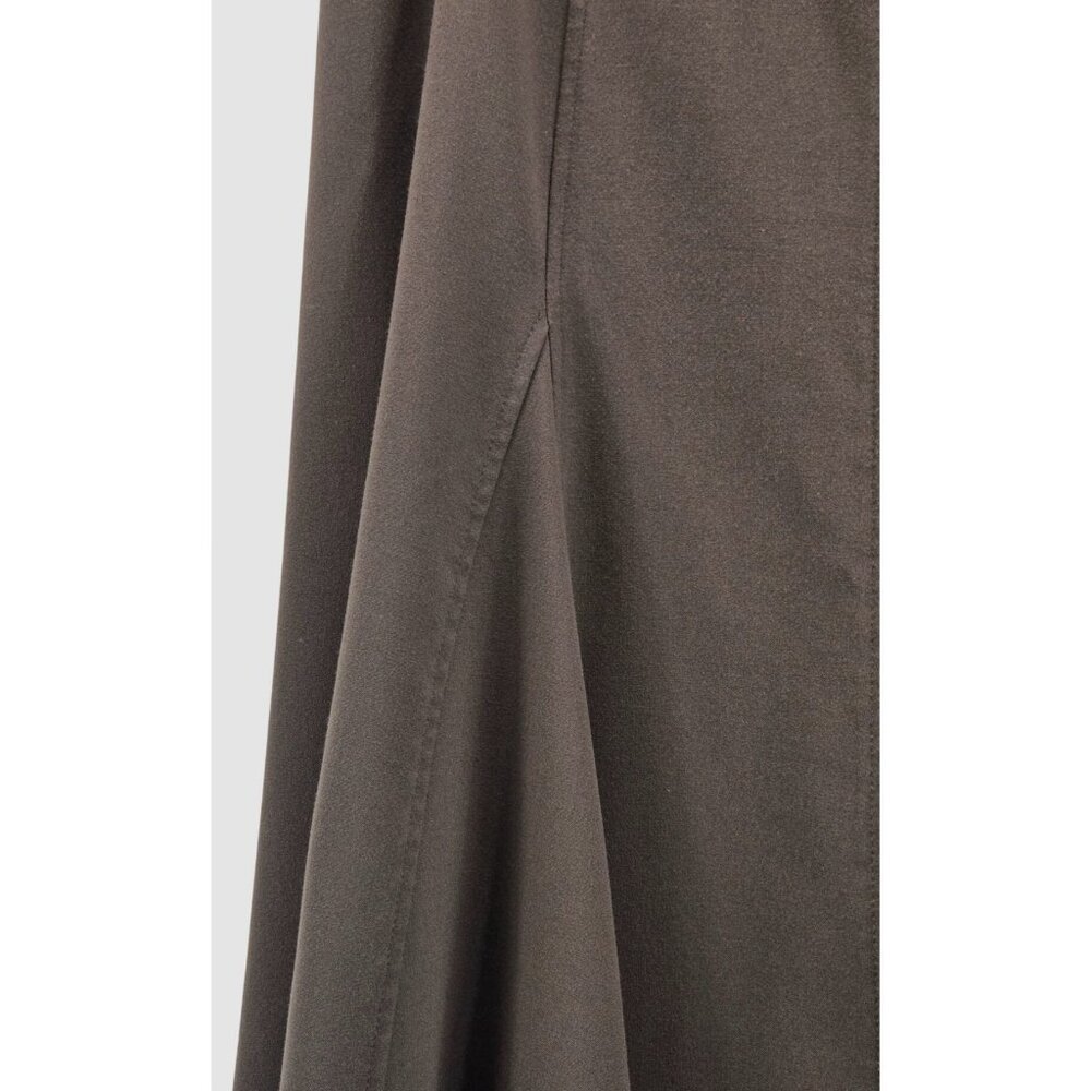 Dressbarn Brown Career Wear Skirt Midi  Flare Godet Insterts Bandless Waist - Picture 4 of 10